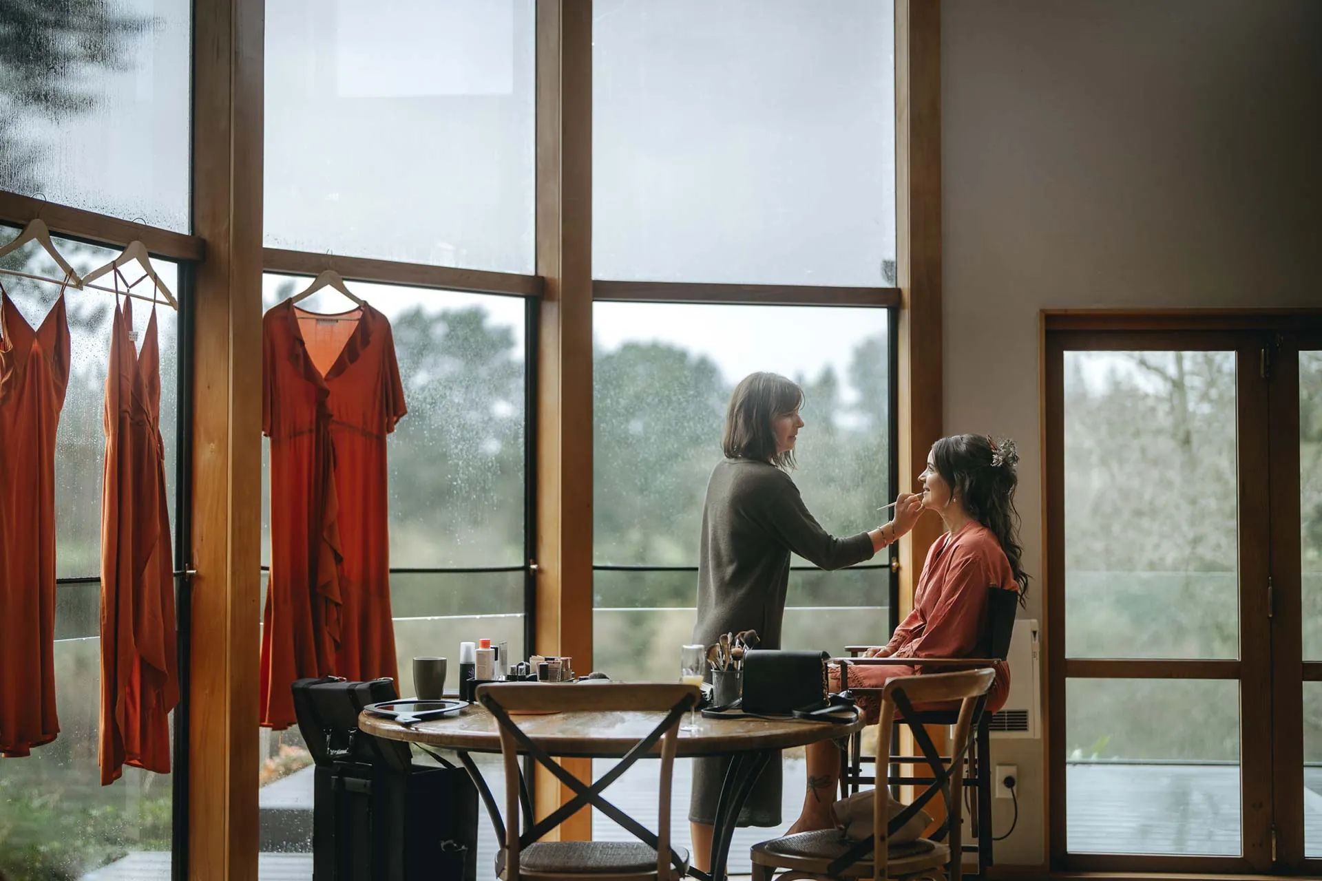 Bridesmaid dresses wedding morning