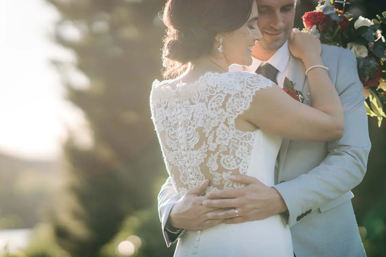 Boatshed Karapiro sunlit newlywed portrait