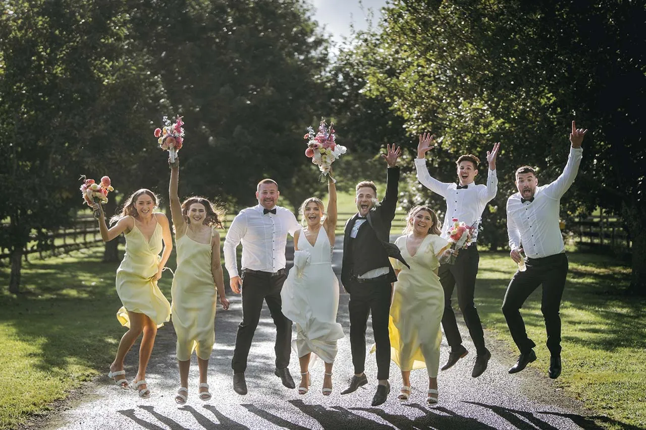 Jakama lodge groomsmen celebrating