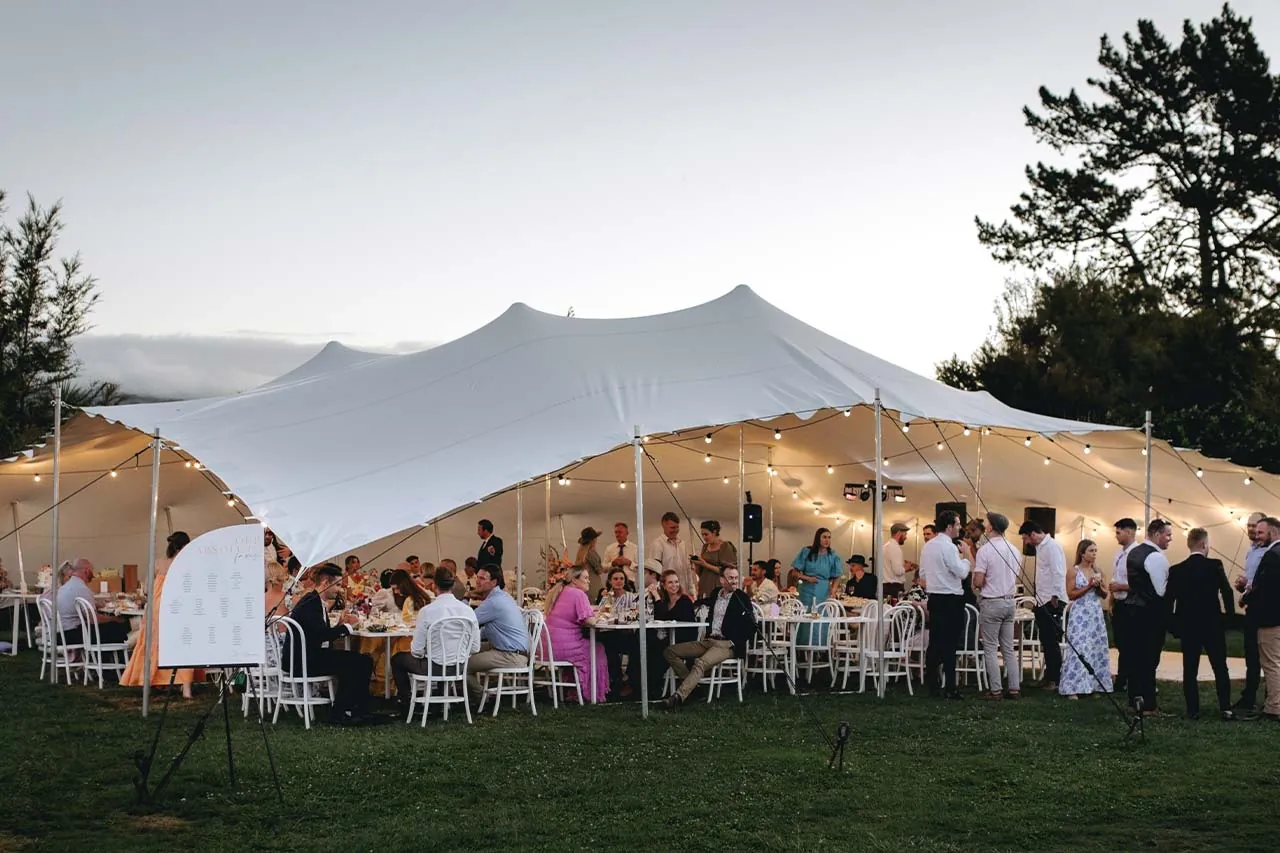 Jakama lodge lakeside wedding marquee