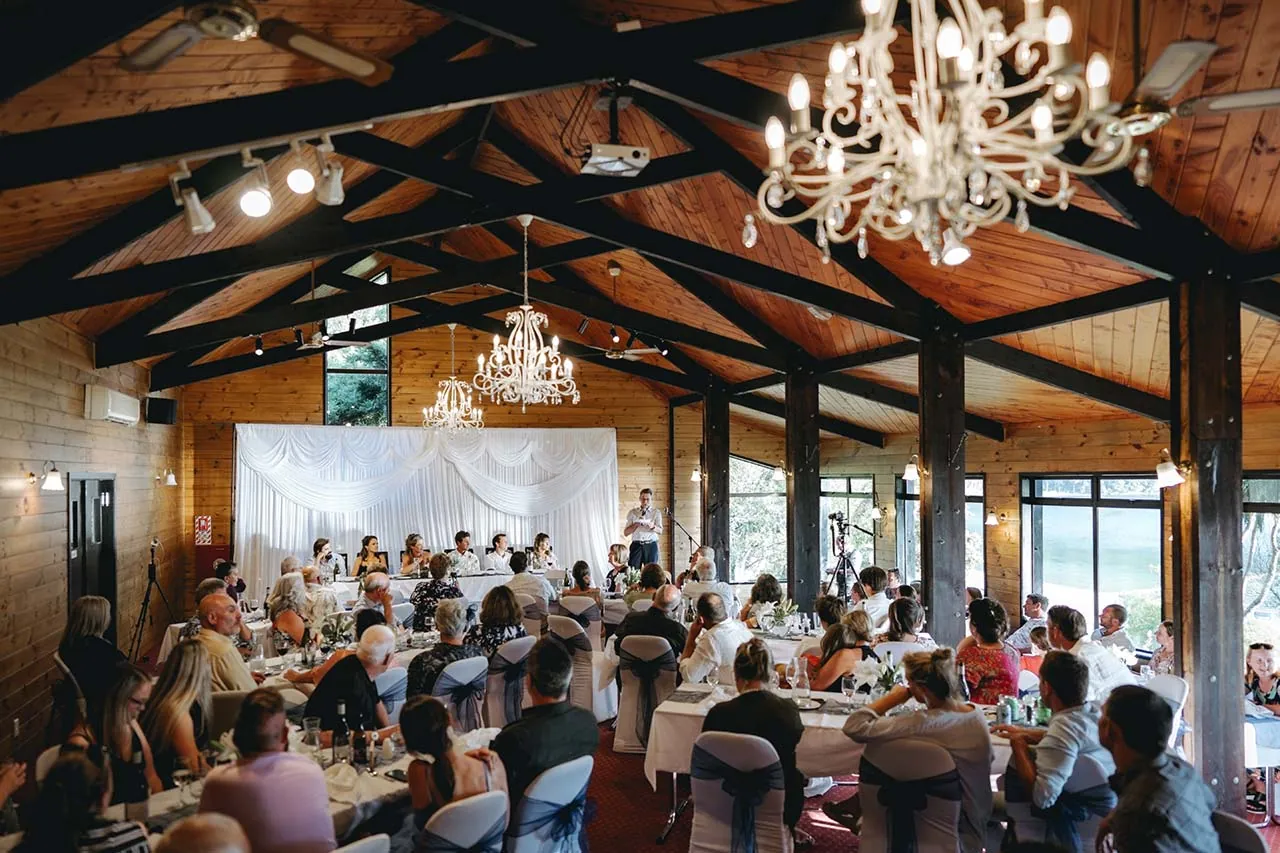 Lakes lodge wedding reception interior