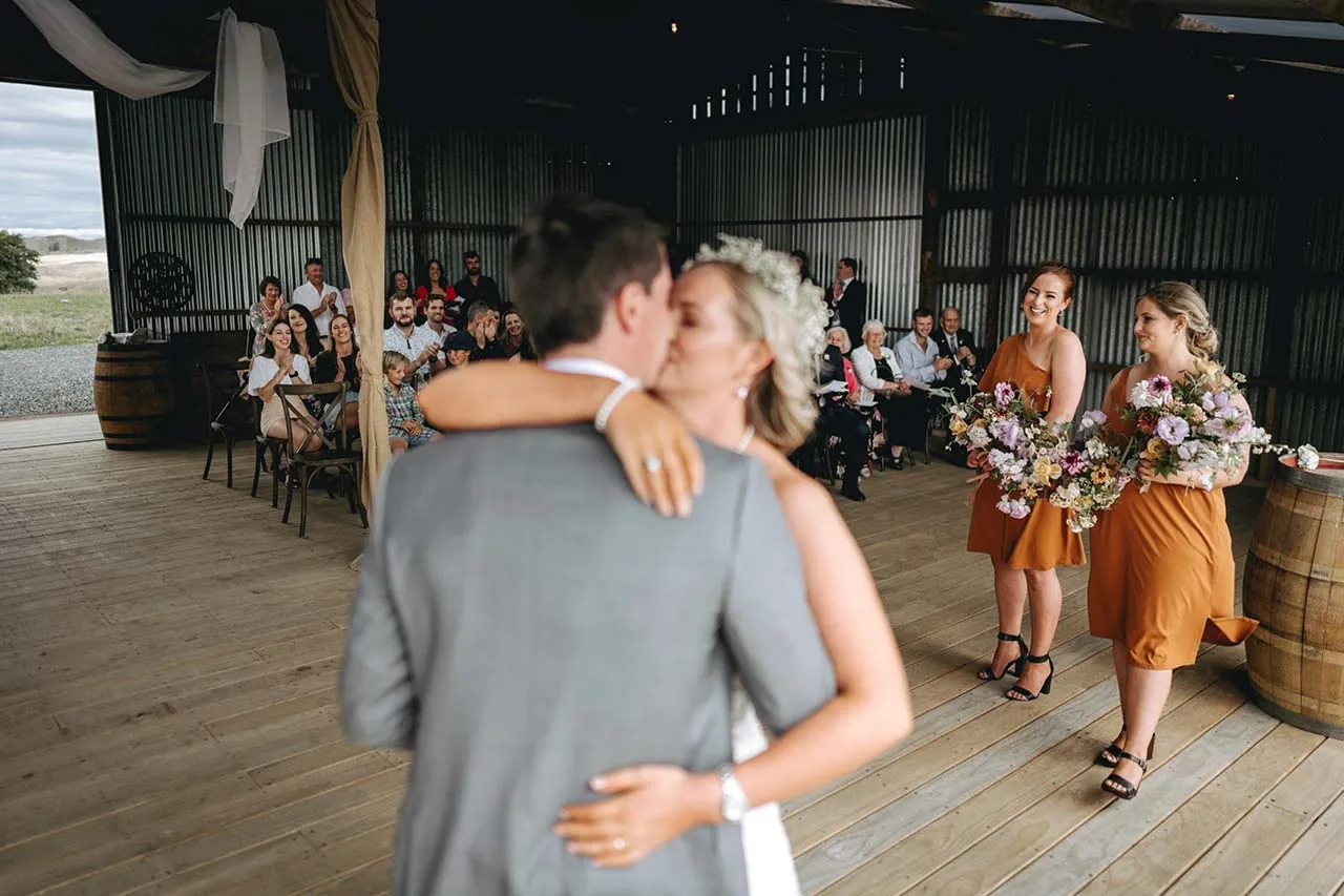 Red barn Karapiro wedding first dance