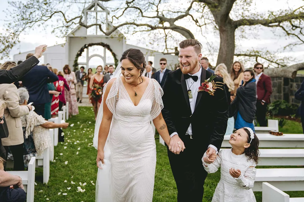 Rosebrooke hall newlyweds garden ceremony