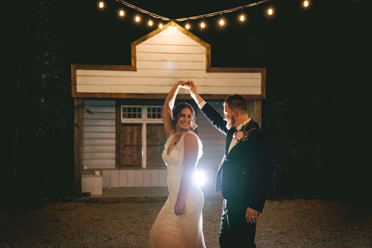 Rosebrooke hall night wedding portrait