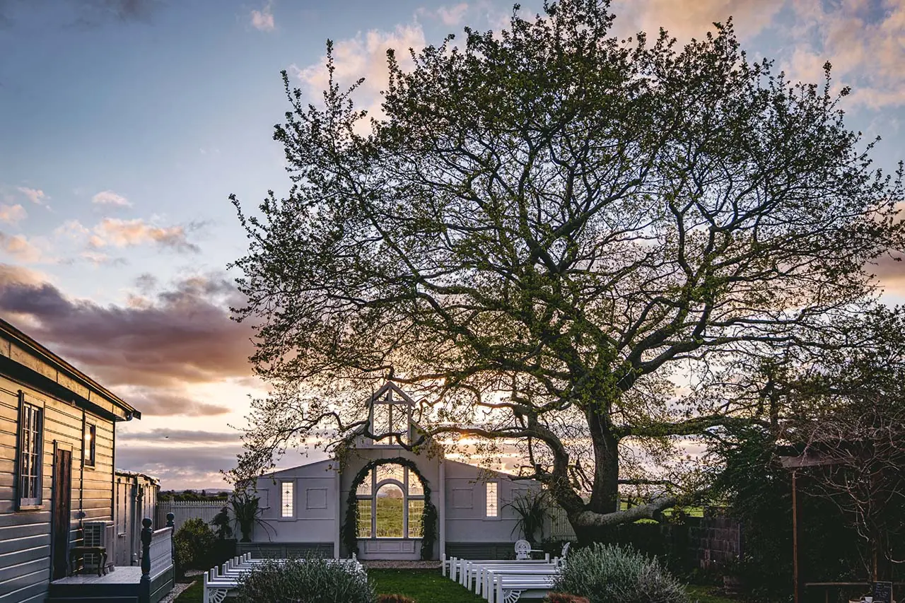 Rosebrooke hall wedding venue sunset