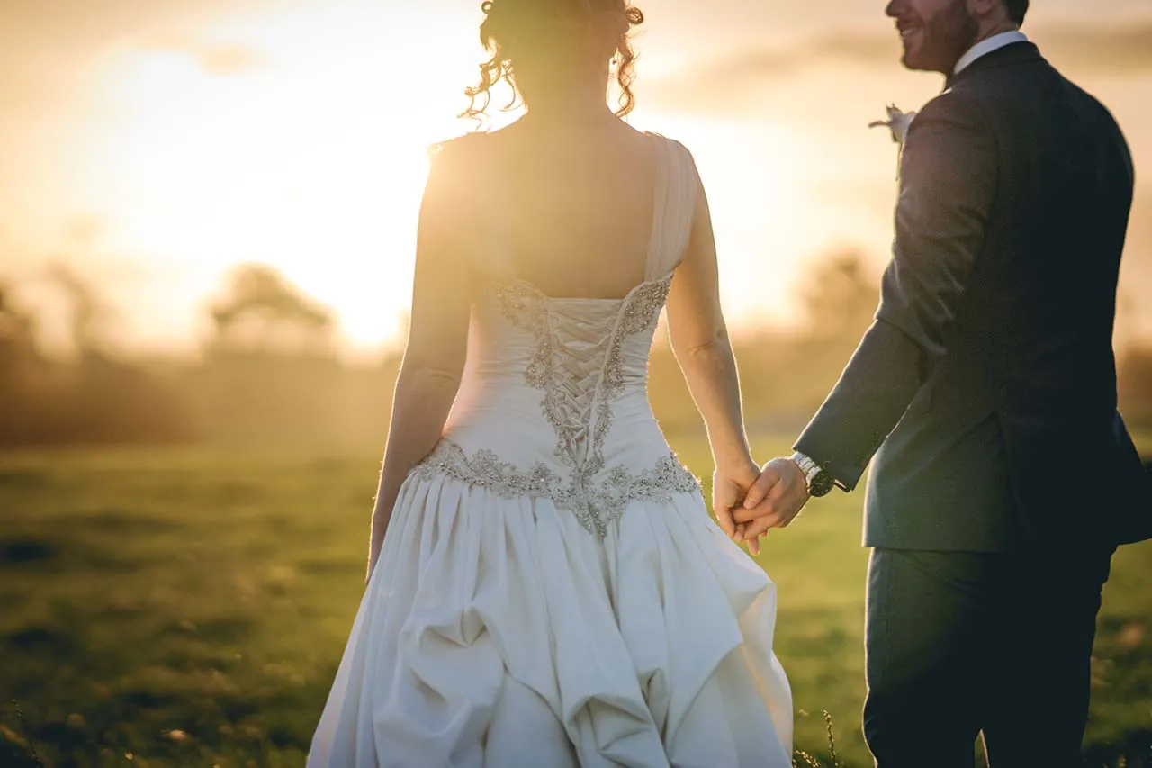 Woodlands estate sunset newlywed portrait