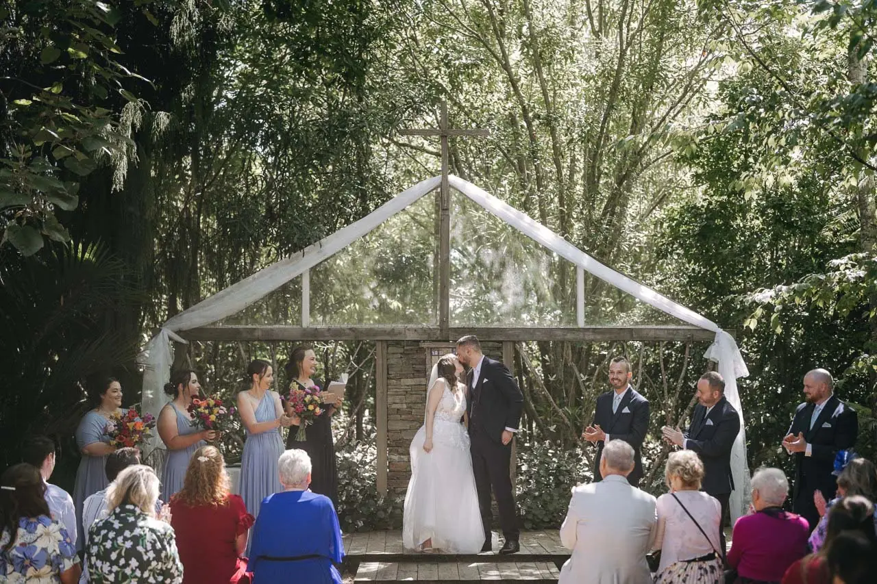 Woodside estate forest wedding ceremony