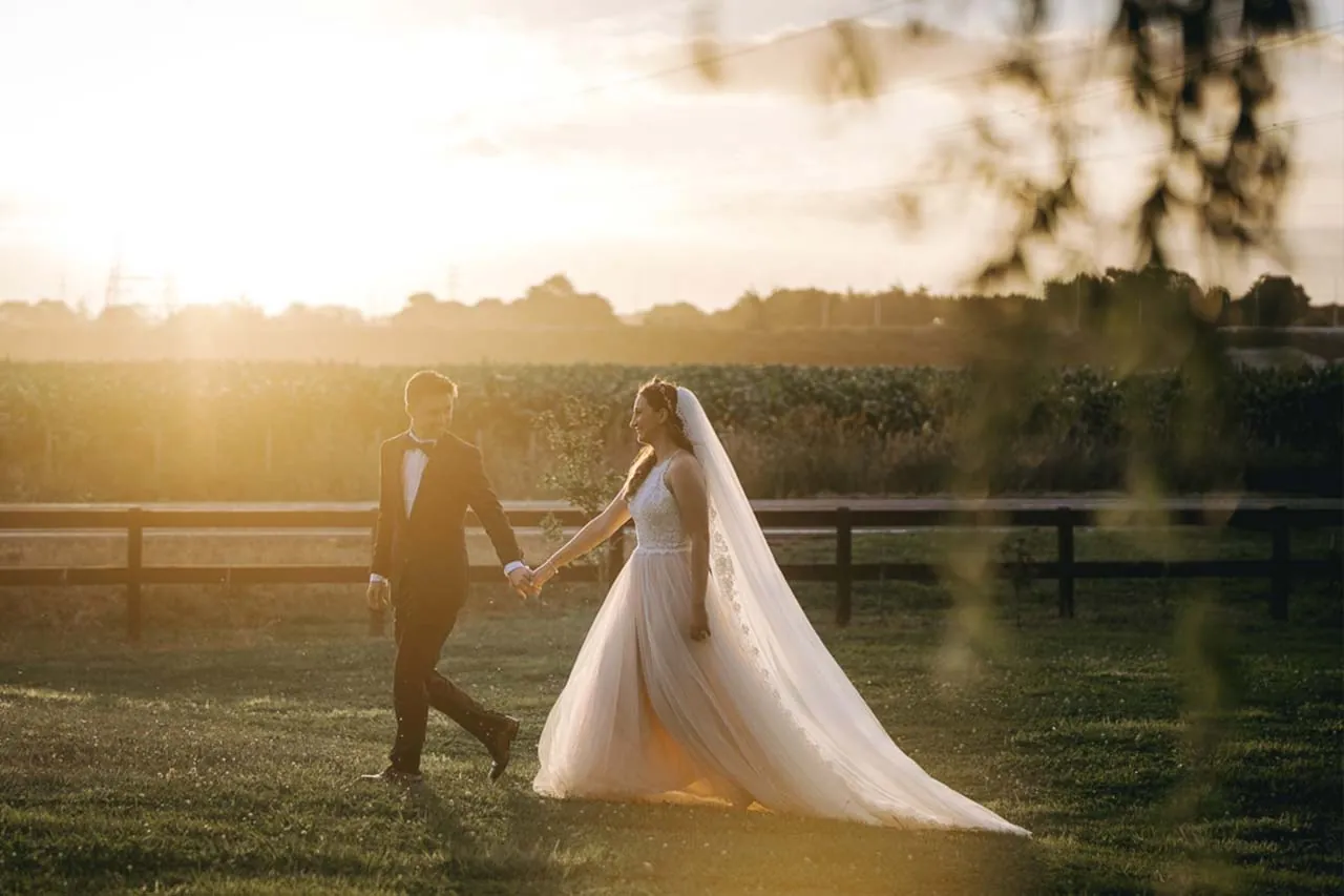 Zenders Hamilton bride sunset portrait