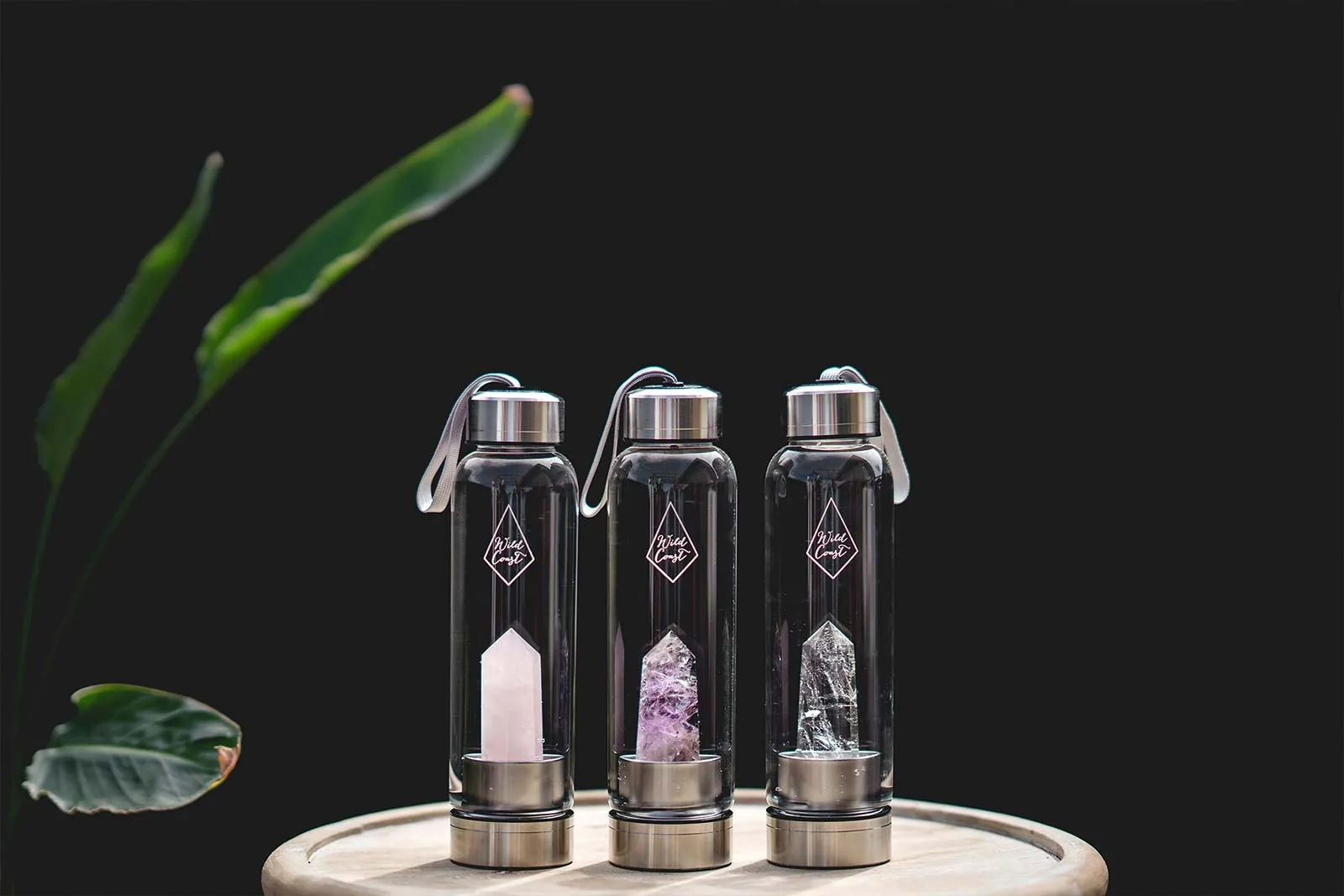 Reusable water bottles styled for product photography