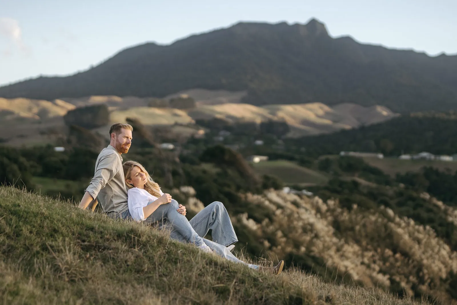 Couple during an engagement portrait session