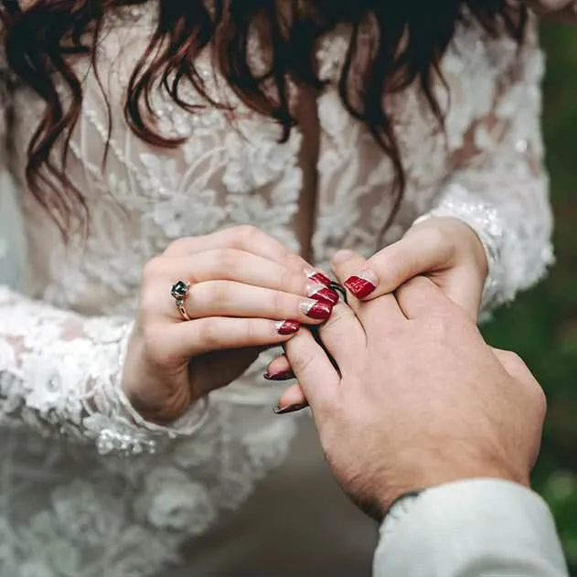Nicola and Arron on their wedding day