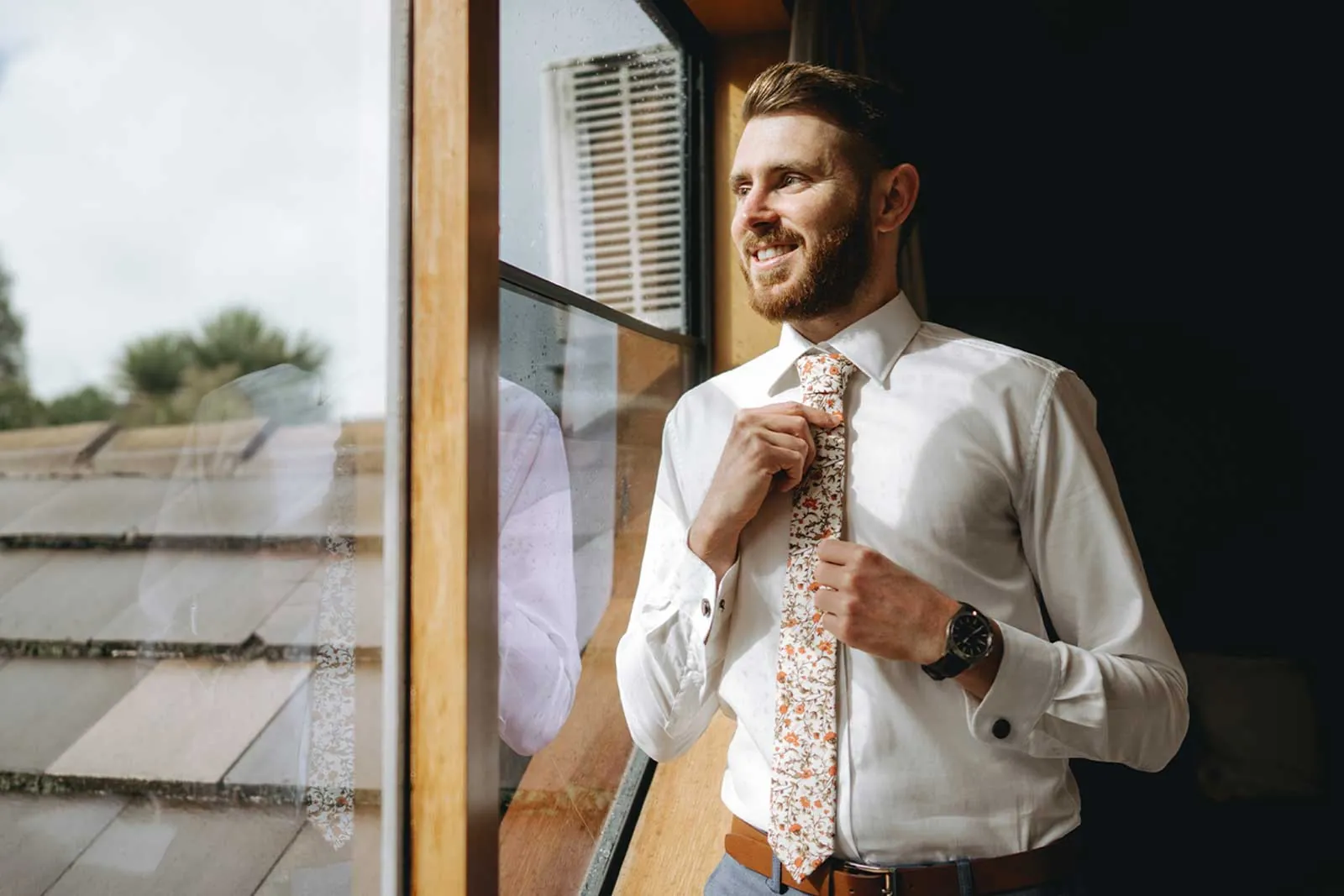 Groom wedding preparation